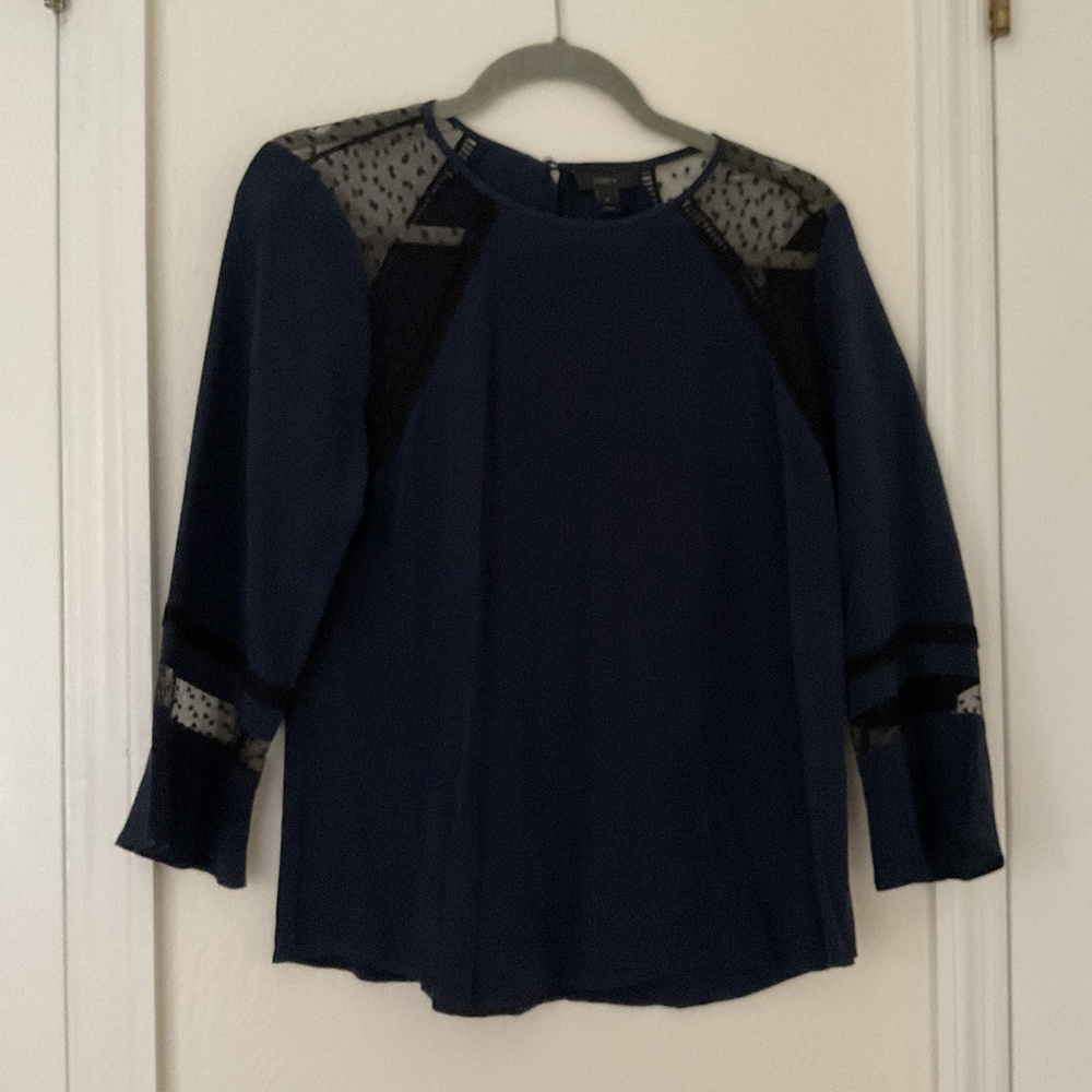 J Crew blue silk blouse